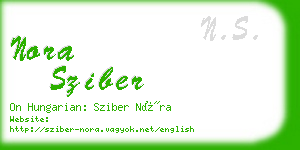nora sziber business card